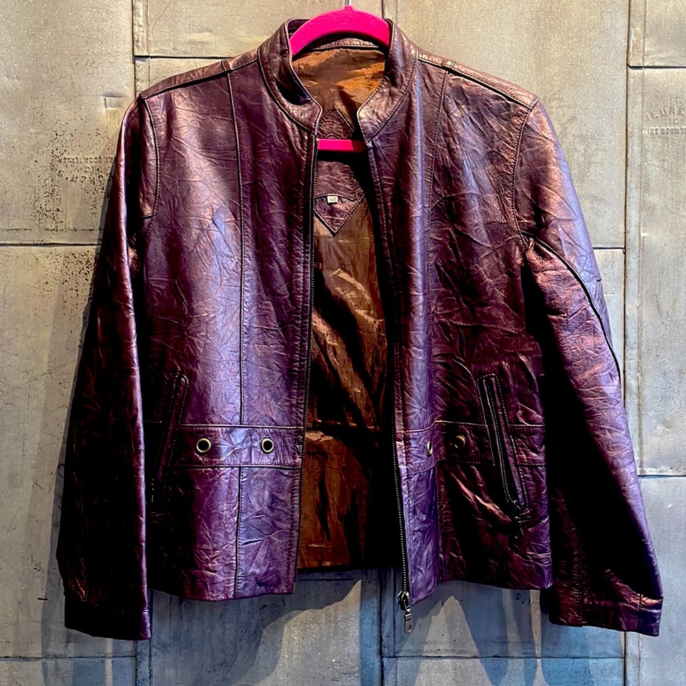 Purple premium leather jacket
